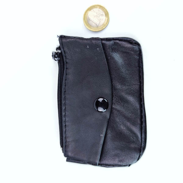 Portamonete pelle nero Pacco 12pcs Art. 128