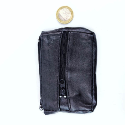 Portamonete pelle nero Pacco 12pcs Art. 128