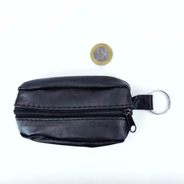 Portamonete Vera Pelle Nero Pacco 12pcs Art. G-1