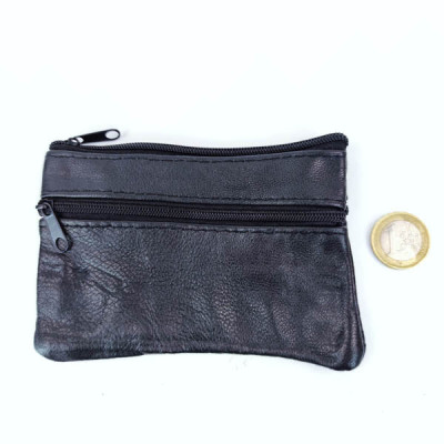 Portamonete Vera Pelle Nero Art. 121