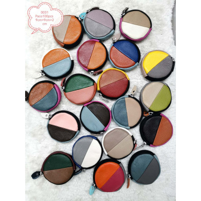 Portamonete in vera pella colori misti