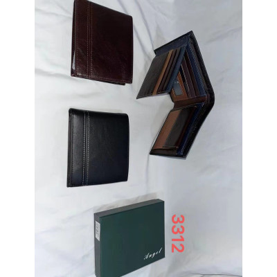 Portafoglio uomo interno vera pelle con scatola nero e marrone