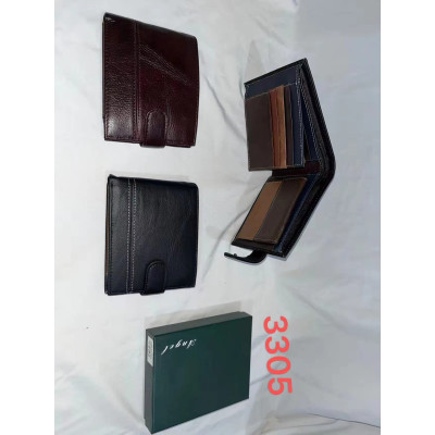Portafoglio uomo interno vera pelle con scatola nero e marrone
